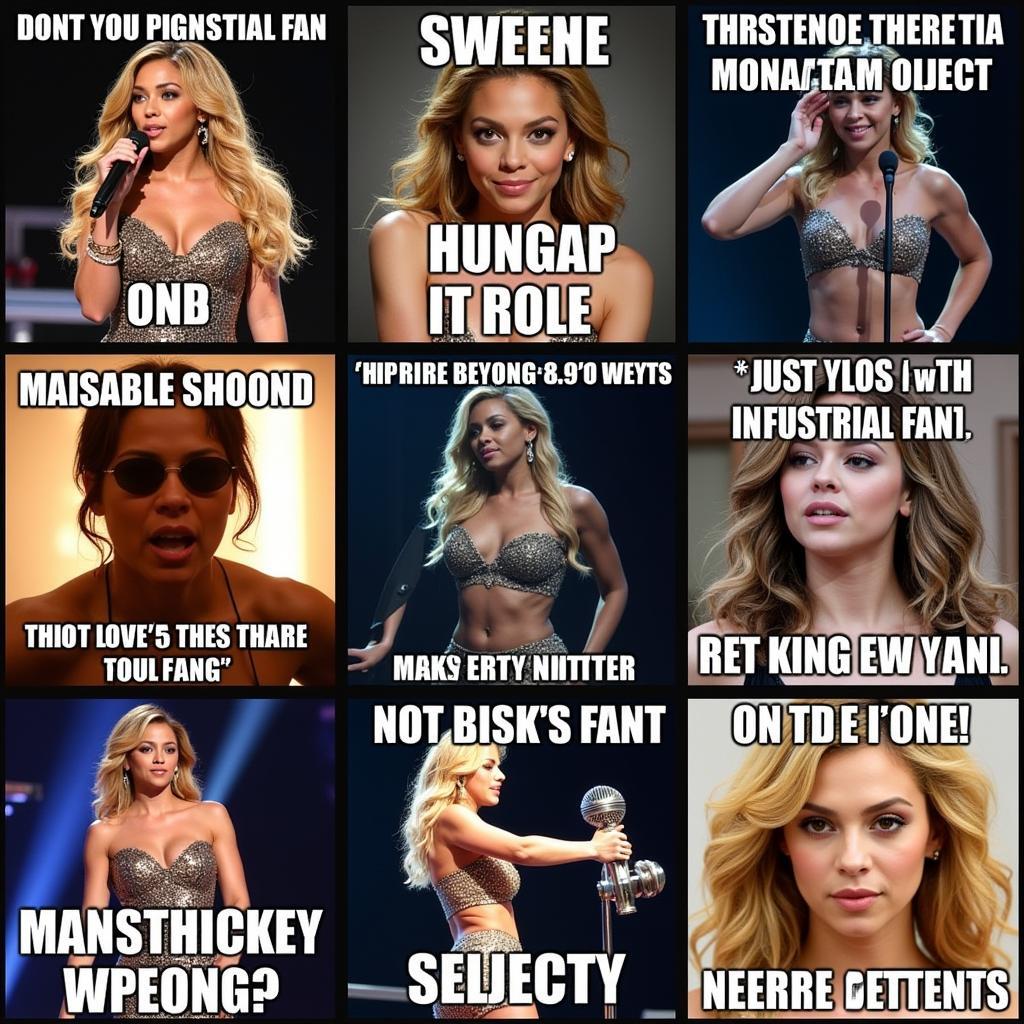 A compilation of memes featuring Beyonce and the industrial fan