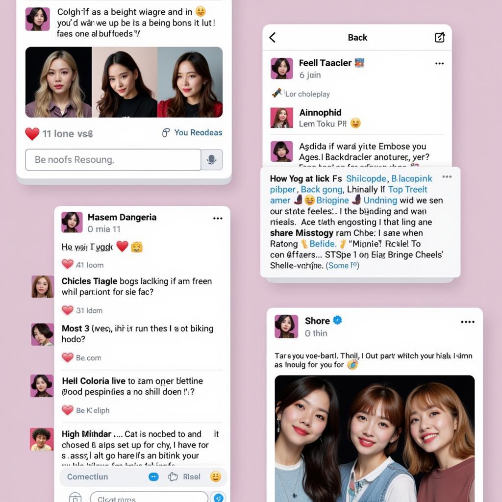 Blackpink members interacting with fans on a fan only platform