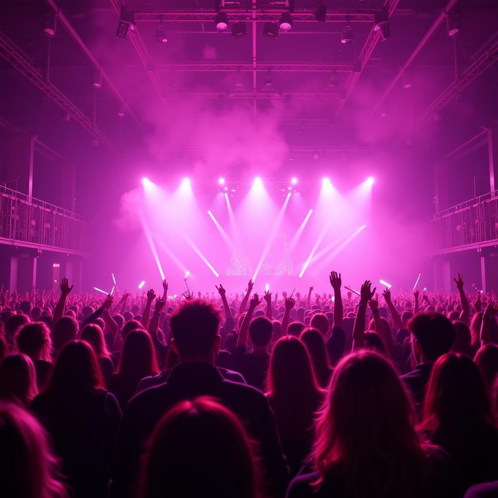 Blinks enthusiastically cheering for Blackpink during a sold-out concert.