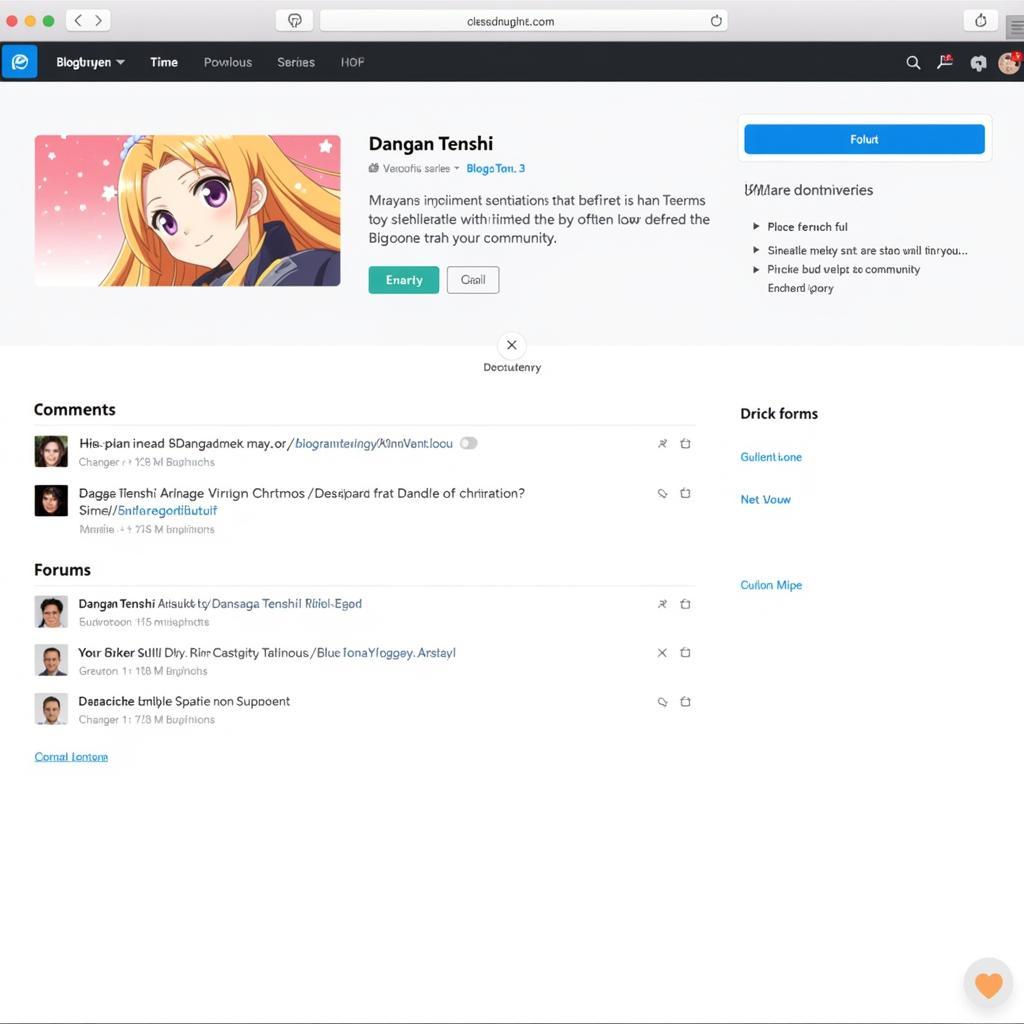 Blogtruyen Interface for Dangan Tenshi