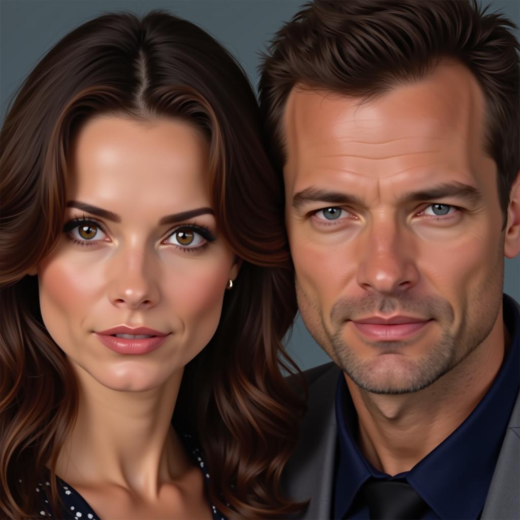 Bones Fan Art: Character Portraits of Brennan and Booth