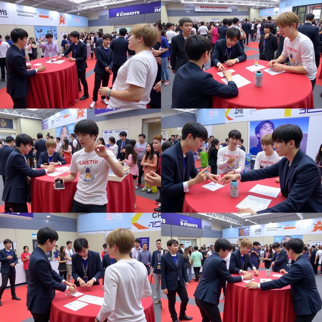 BTS participating in games and activities during their 2018 fan meeting