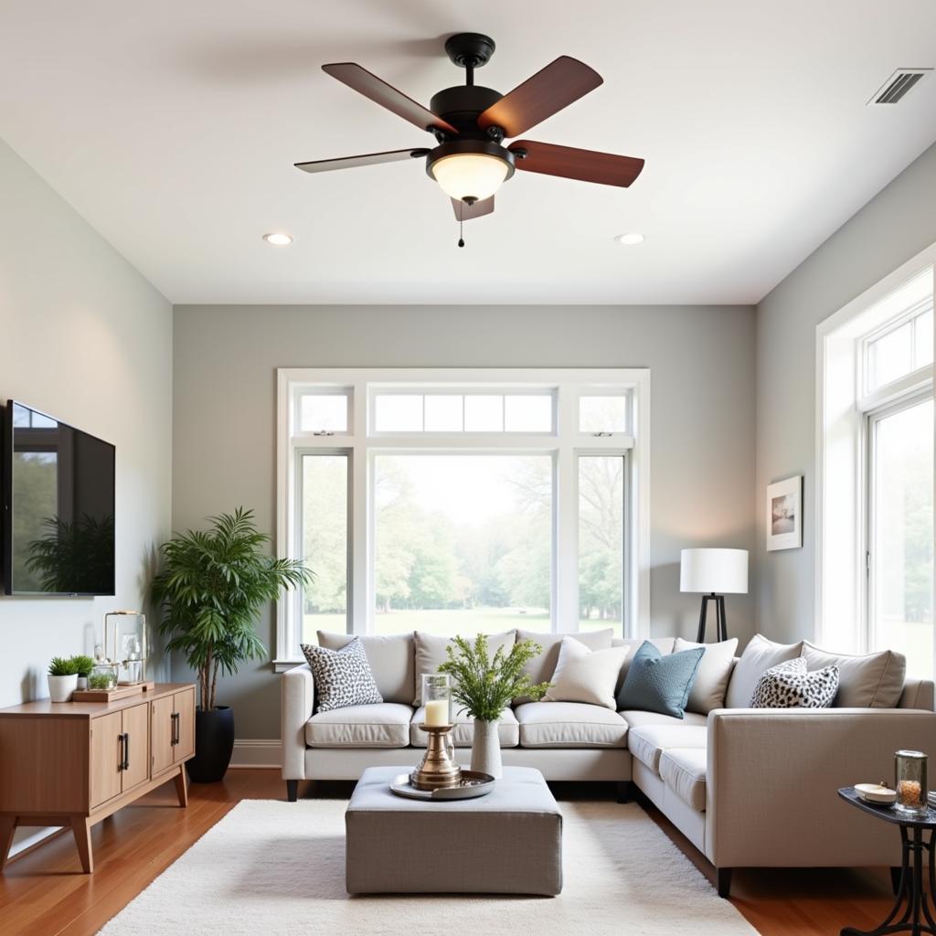 Budget-Friendly Ceiling Fan in a Living Room