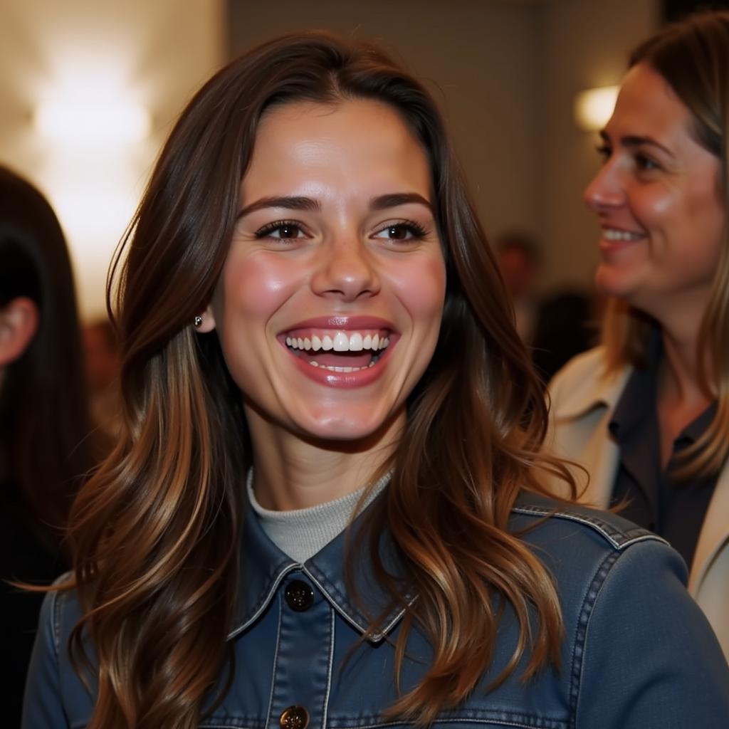 Carina Zampini meeting and greeting fans at a public event, demonstrating her appreciation for their support.