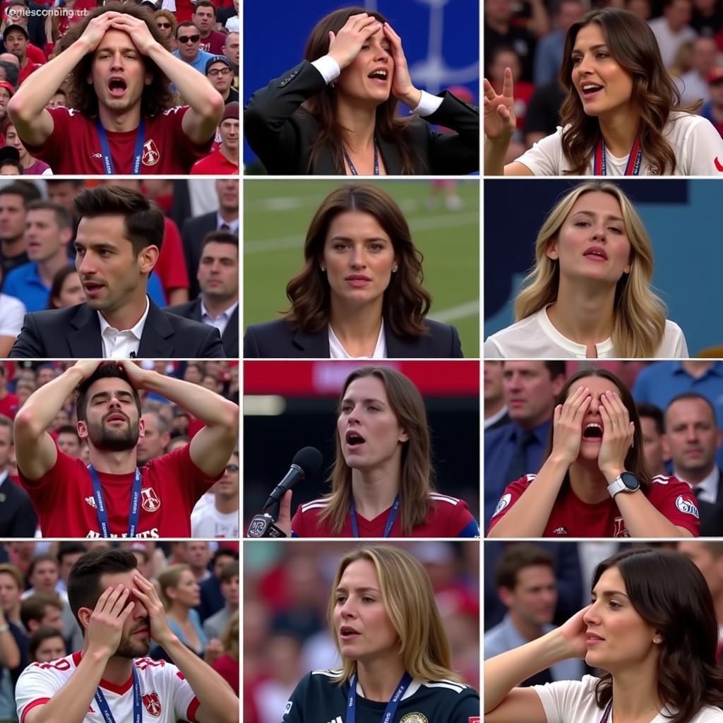 Celebrity Fans Show Dramatic Reactions During a Football Match