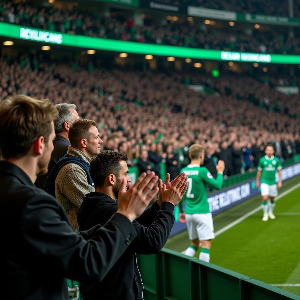 Celtic Fans Applauding Arjen Robben