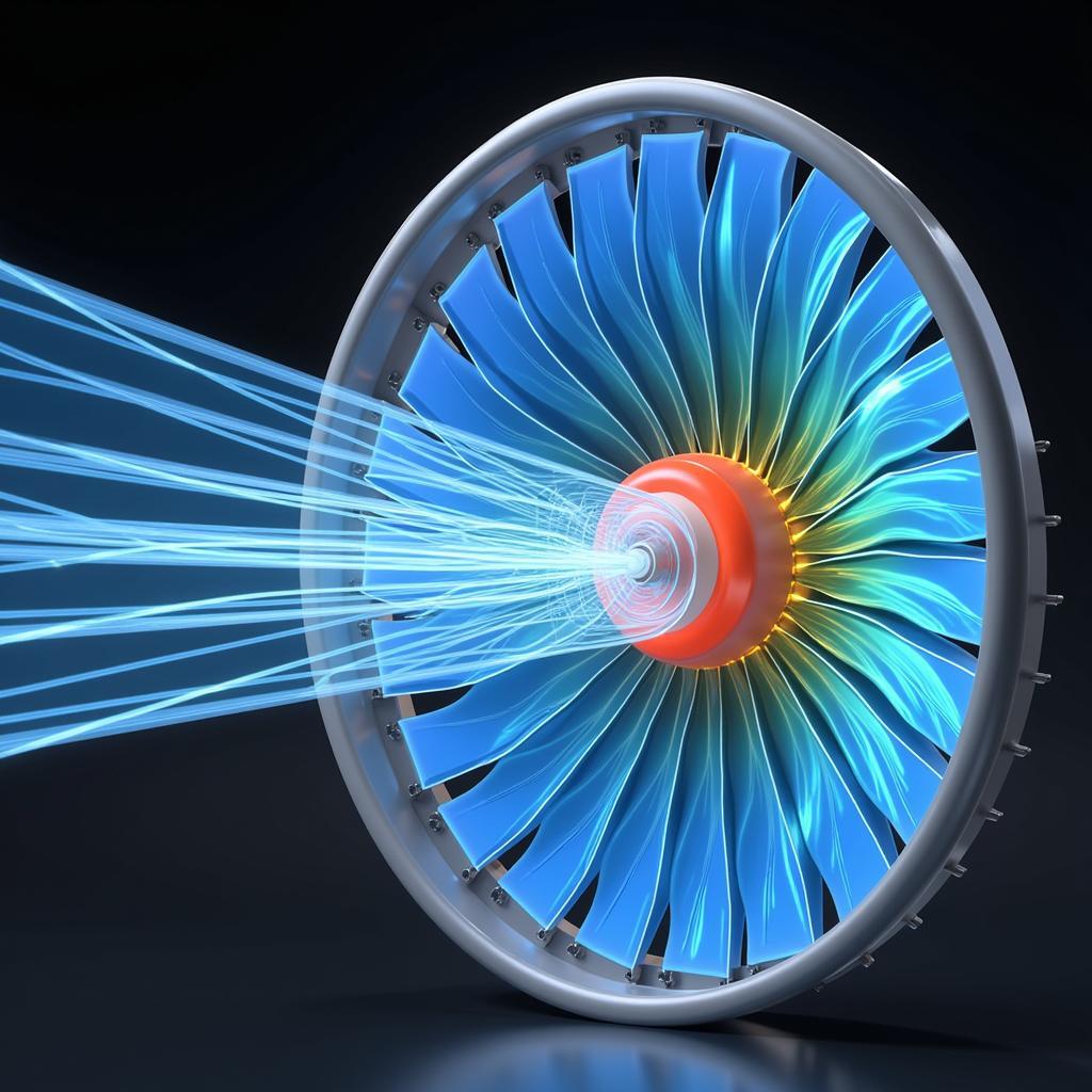 Airflow Dynamics around a CFM56 Fan Blade