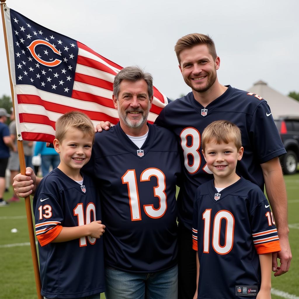 Chicago Bears Family with Flag