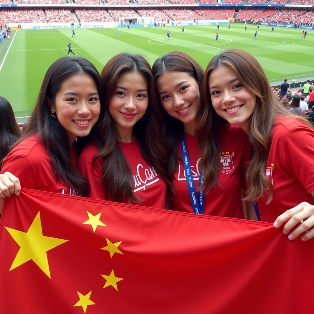 Chinese Fans of Kim Kardashian at the 2018 World Cup