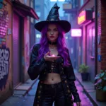 City Punk Witch Wallpaper 1600x900