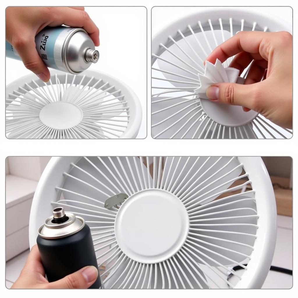 Cleaning an 8cm Fan with Compressed Air