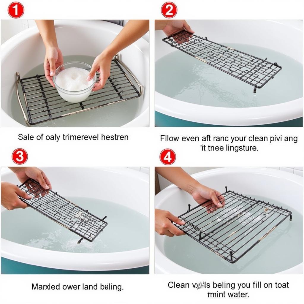 Cleaning oven racks in soapy water