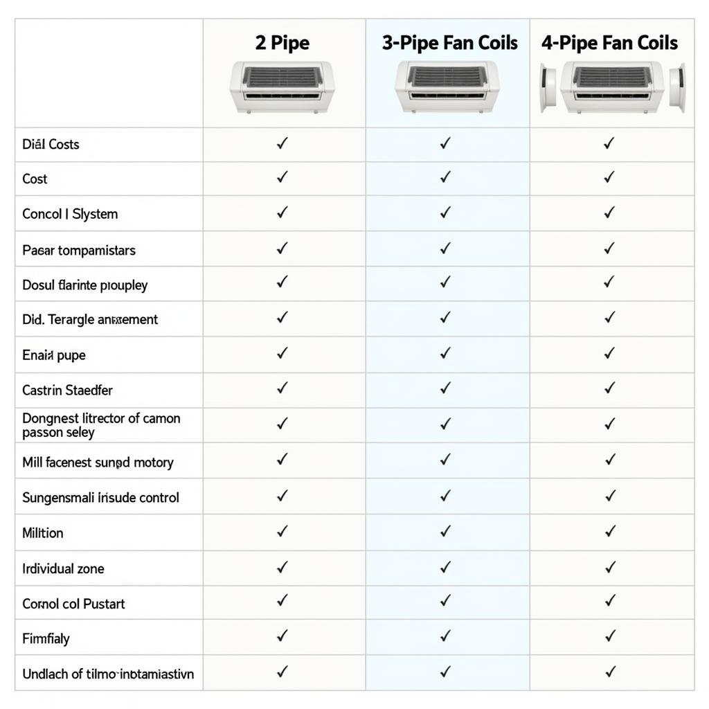 Comparison of 2, 3, and 4 Pipe Fan Coil Systems