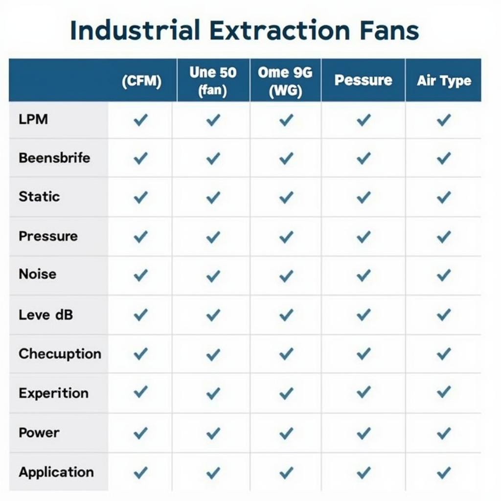 Comparing Industrial Fan Specifications