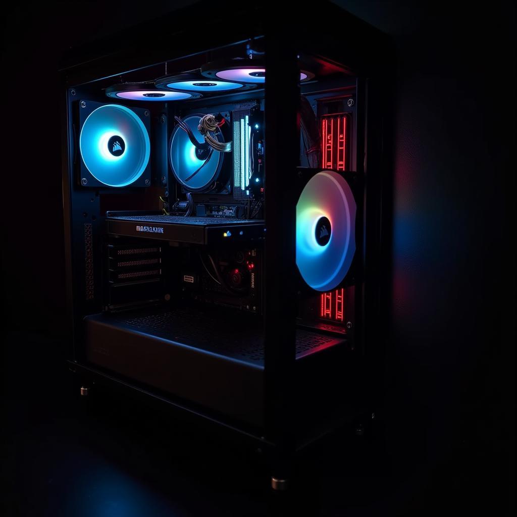 Corsair HD120 RGB LED fans in a typical PC setup