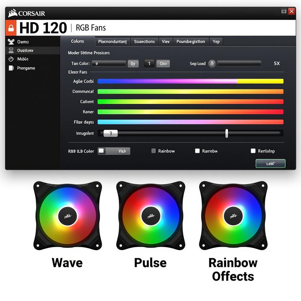 Customizing Corsair HD120 RGB LED fan lighting profiles using iCUE software