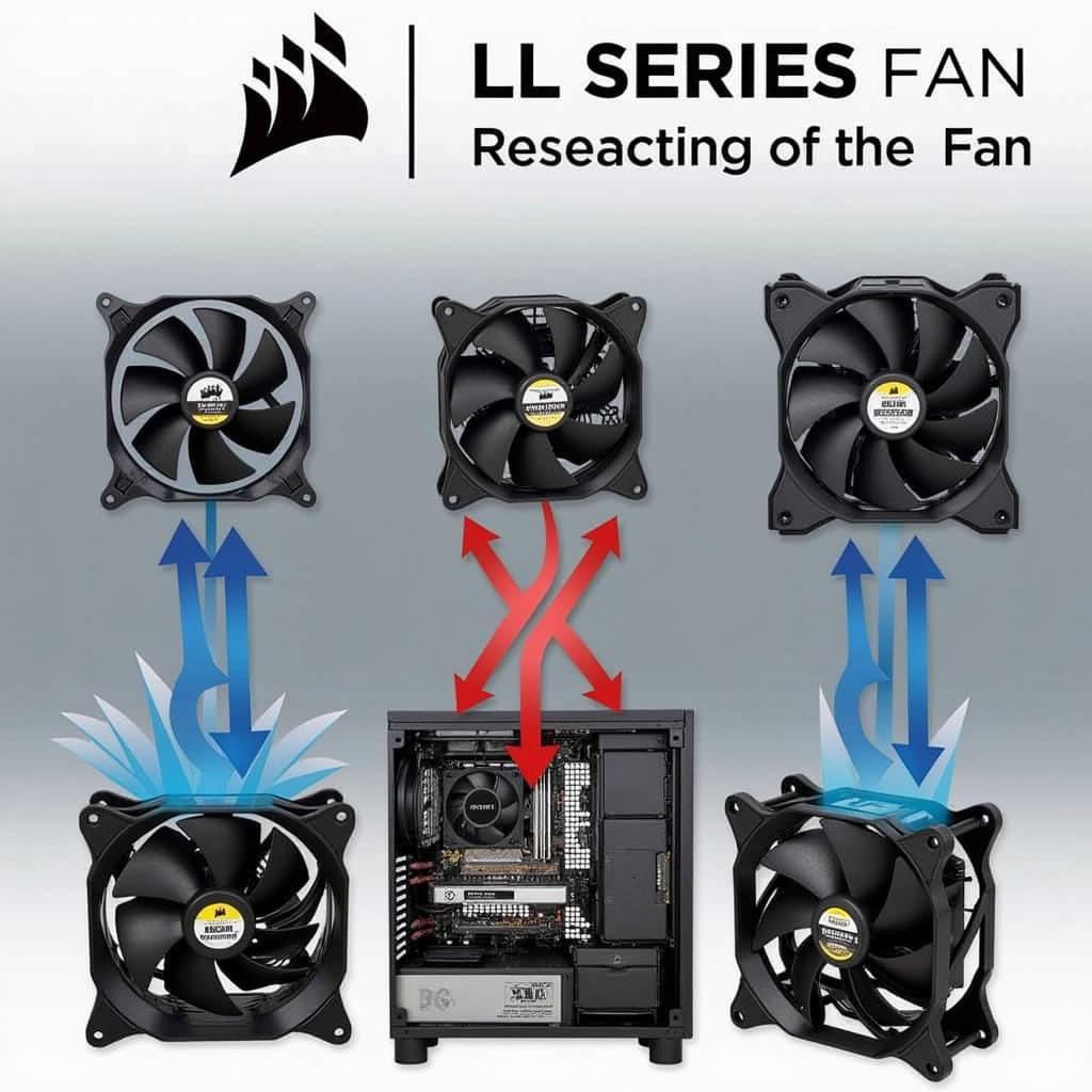 Corsair LL Series fans demonstrating powerful airflow