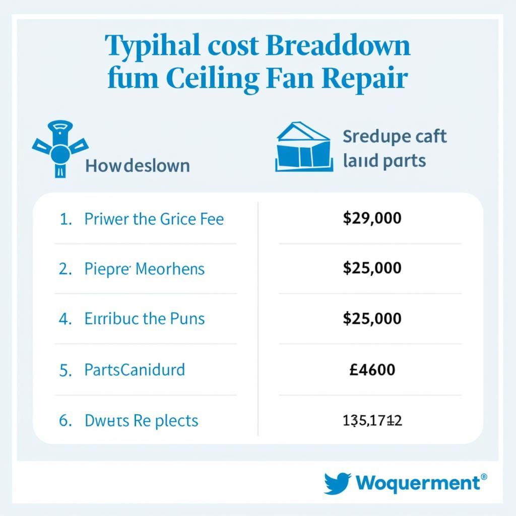 Cost Breakdown for Ceiling Fan Repair