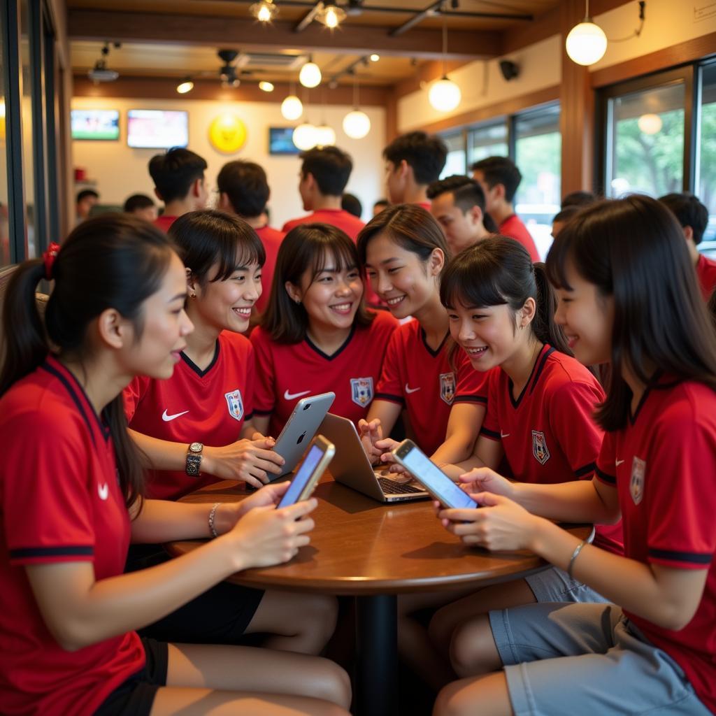 Vietnamese Football Fans and Apple Enthusiasts Gathering