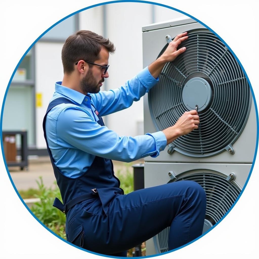 Daikin Technician Servicing a Unit