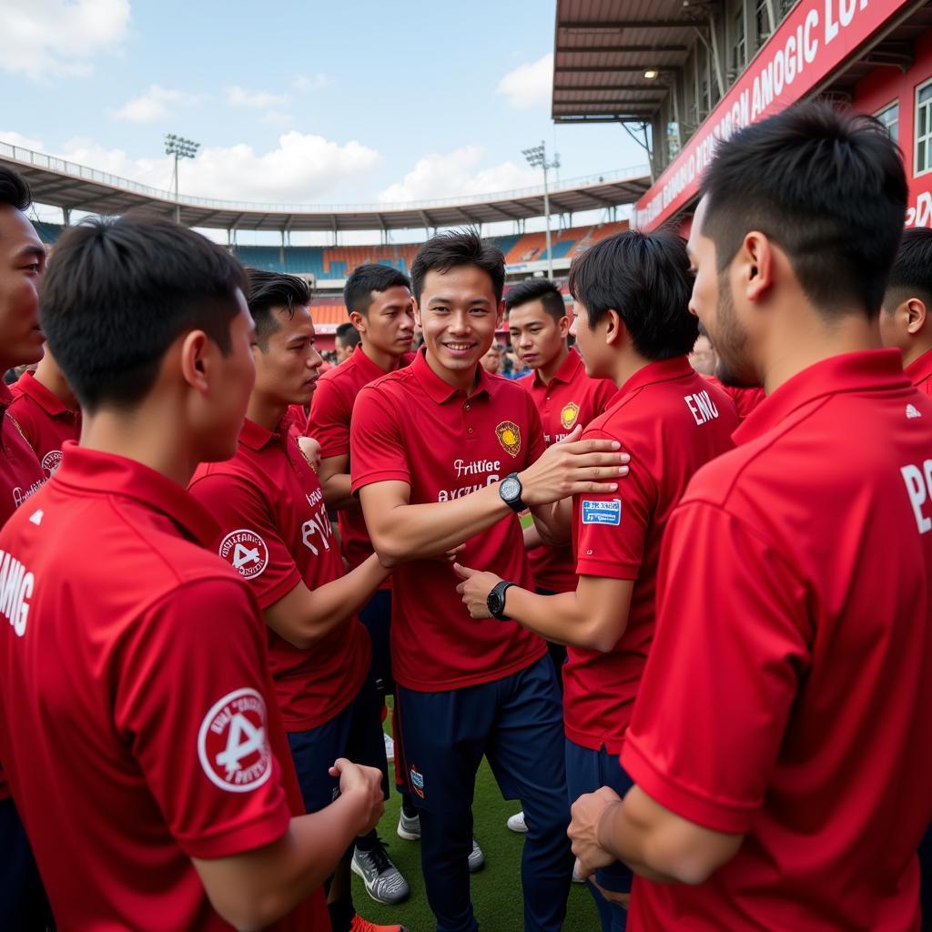 Dannis Dang with Vietnamese football fans