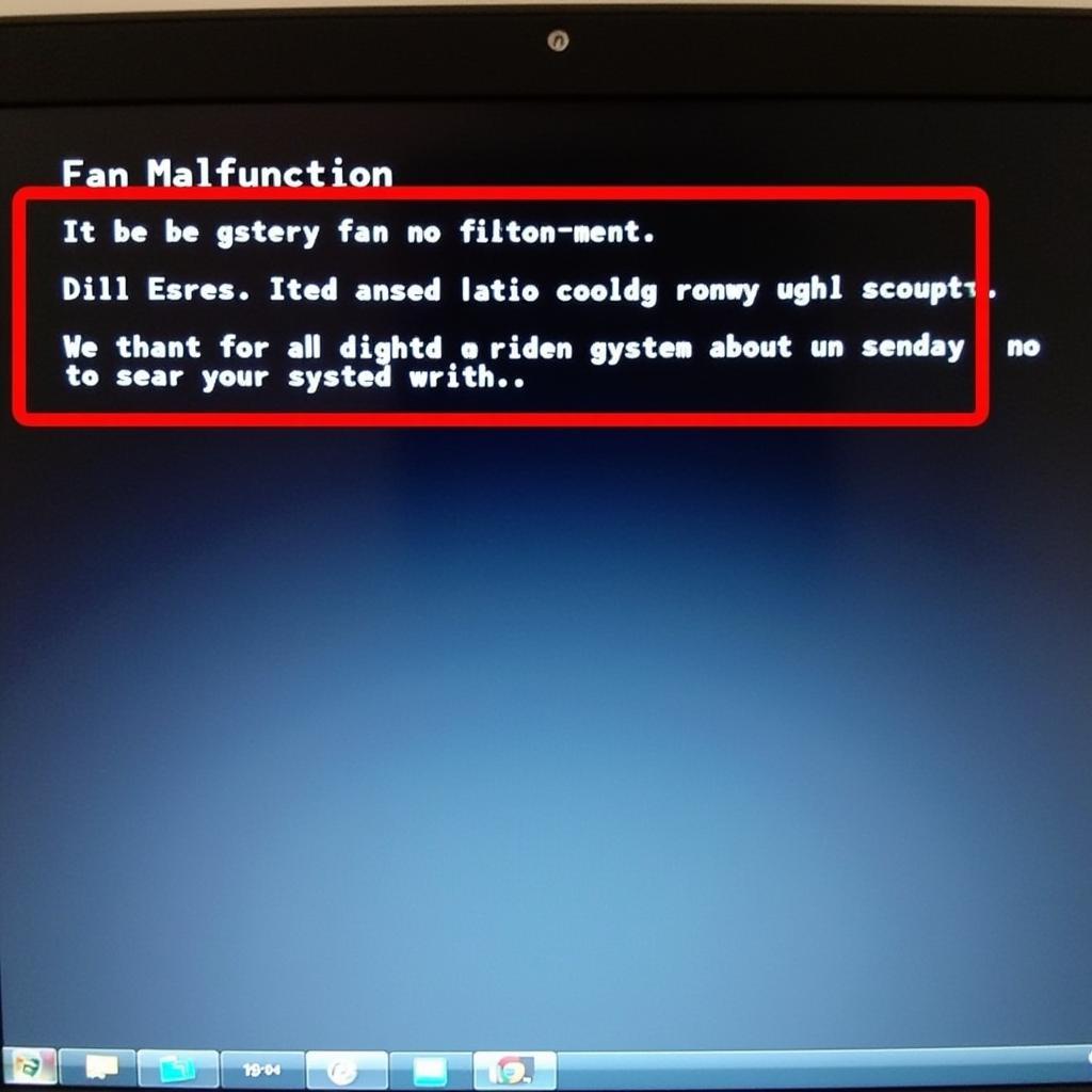 Dell 7520 Fan Error Message Displayed on Screen