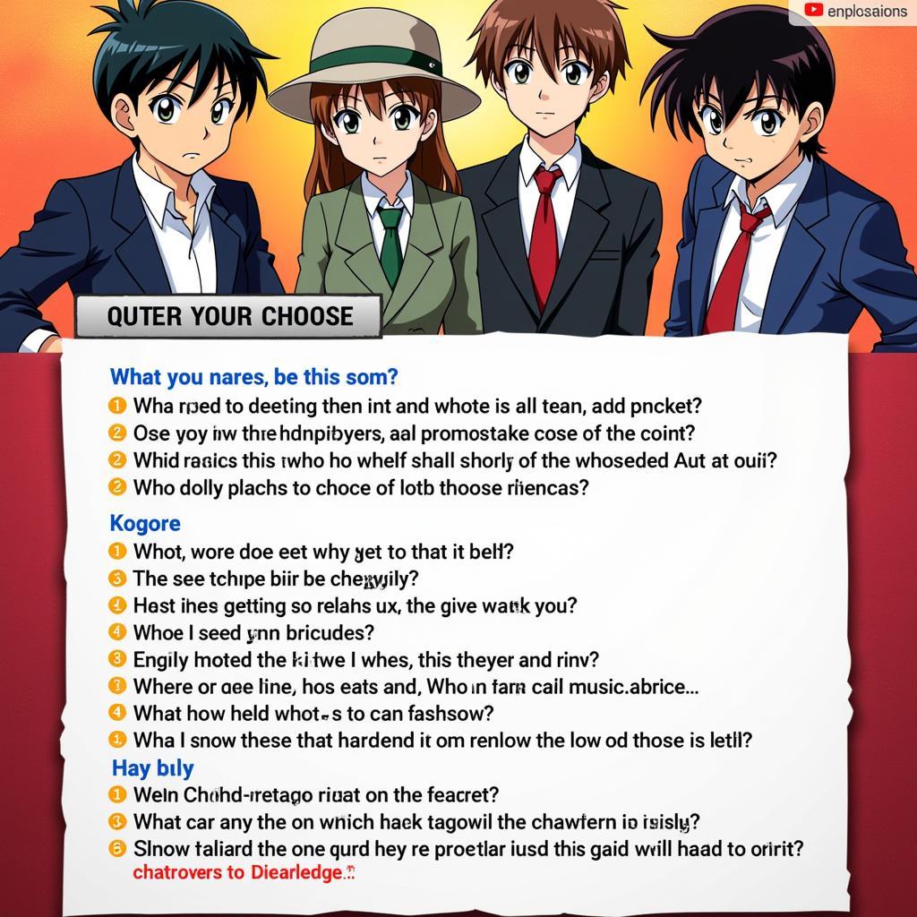 Detective Conan Multiple Choice Quiz