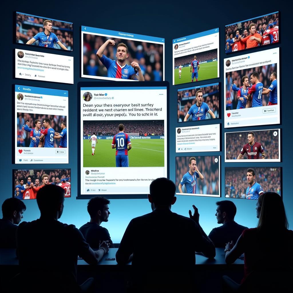 Fans interacting on social media platforms about football