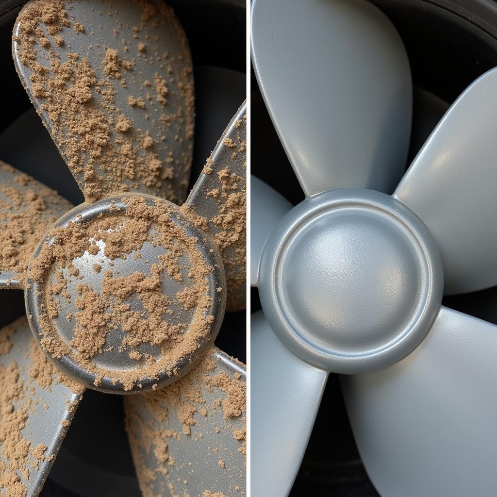 Dirty vs. Clean Exhaust Fan Blades