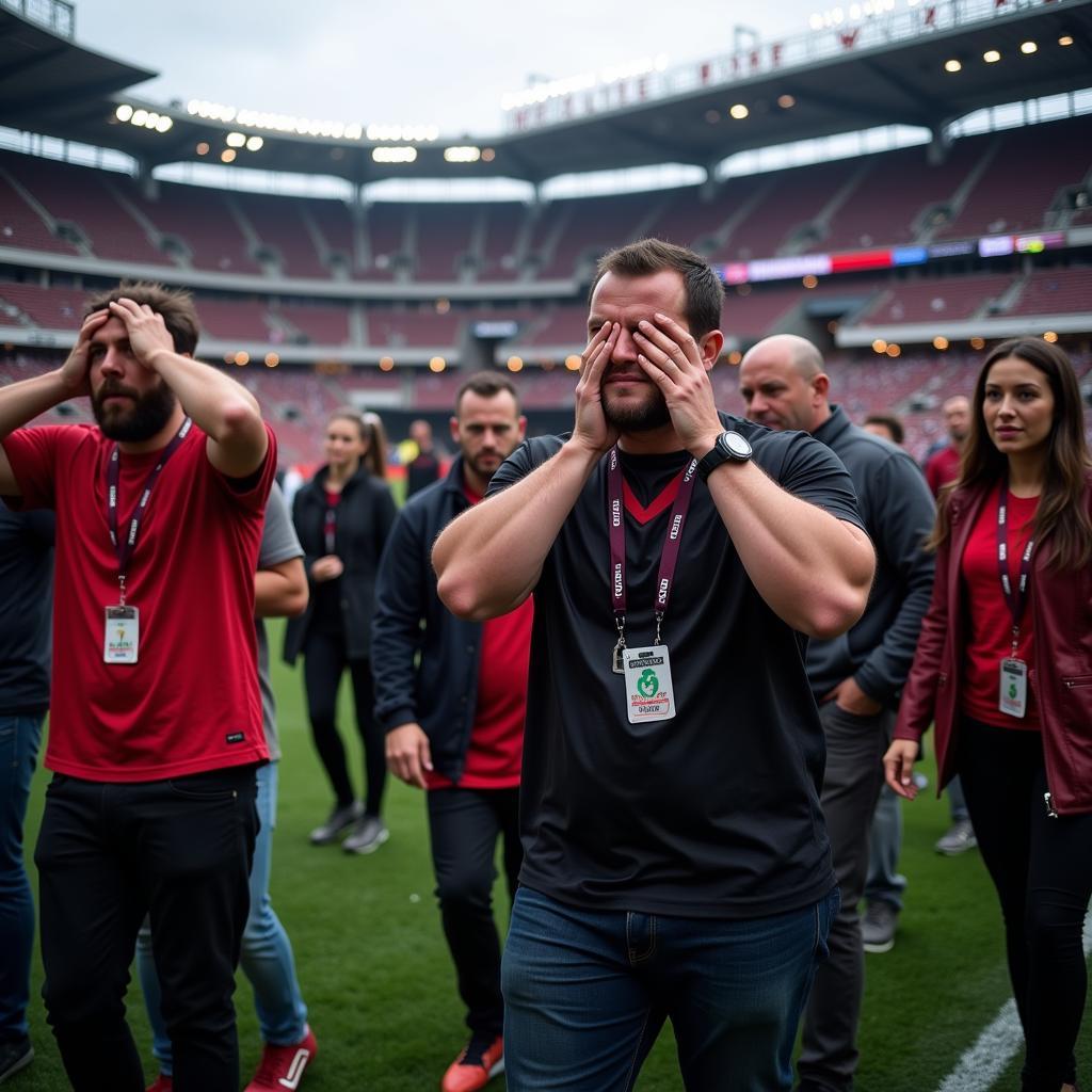 Disappointed Fans Leaving Stadium