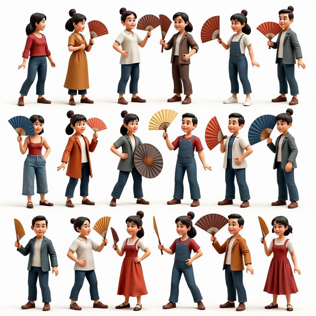 Free 3D Fan Model Download: Various poses and styles