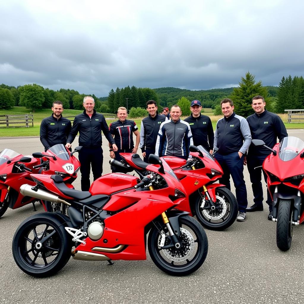 Ducati owners club members gathering for a ride