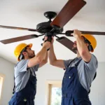 Electrician Installing a Ceiling Fan