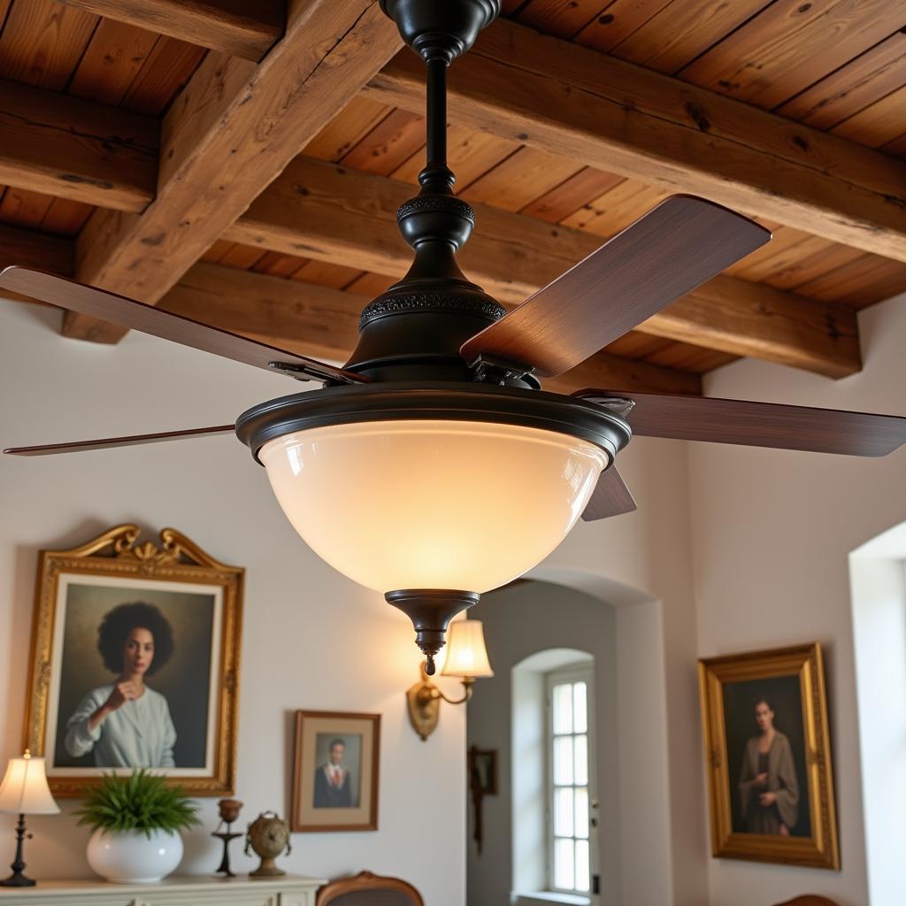 Traditional Eloe Ceiling Fan in a French Countryside Home