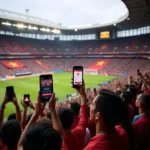 Vietnamese Football Fans Using Epay at a Stadium