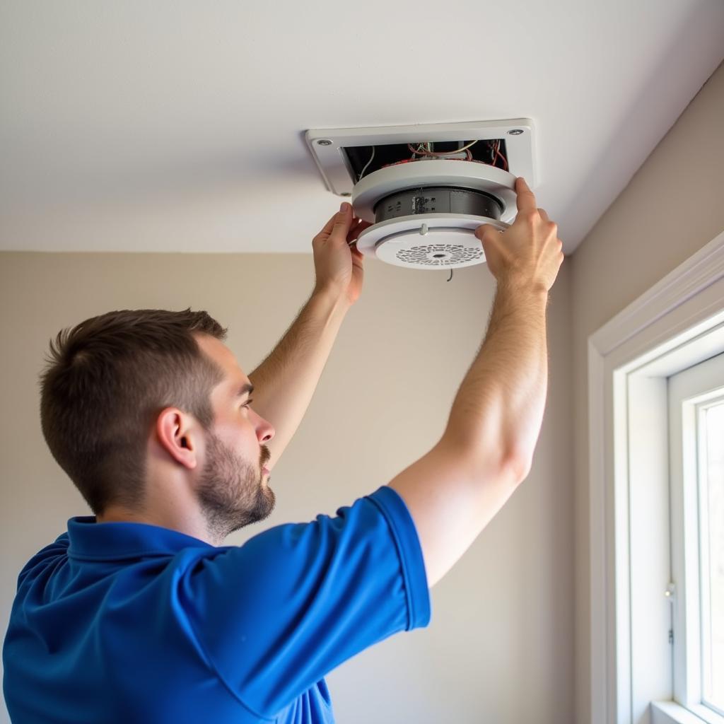 Exhaust Fan Installation Process in Progress