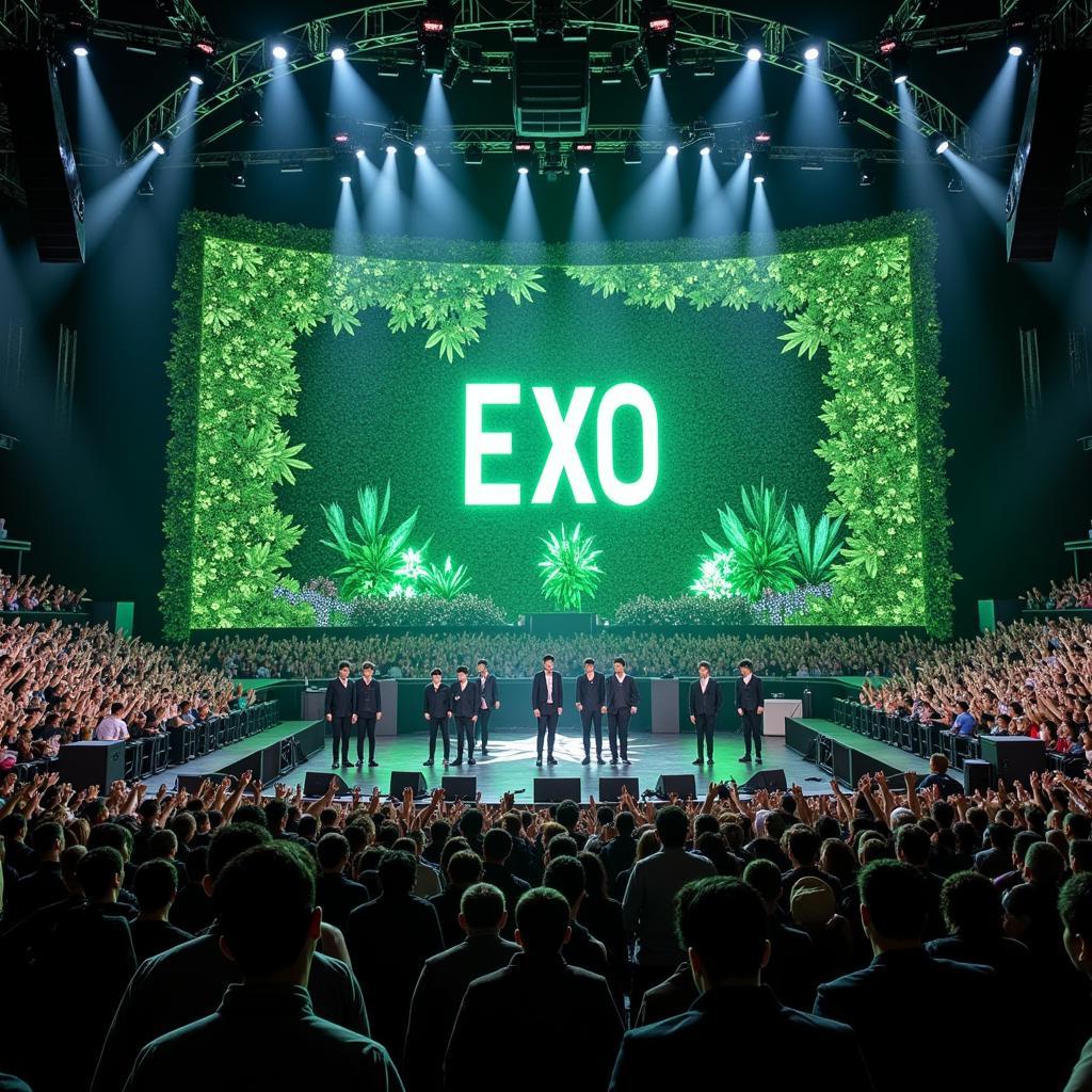 EXO performing on stage at Green Nature 2018 Fan Festival