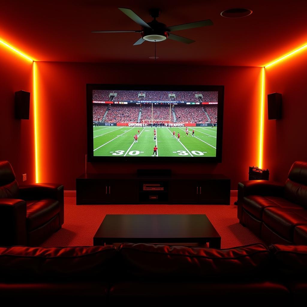 Fan 33 LED Orange Lights in a Home Theater