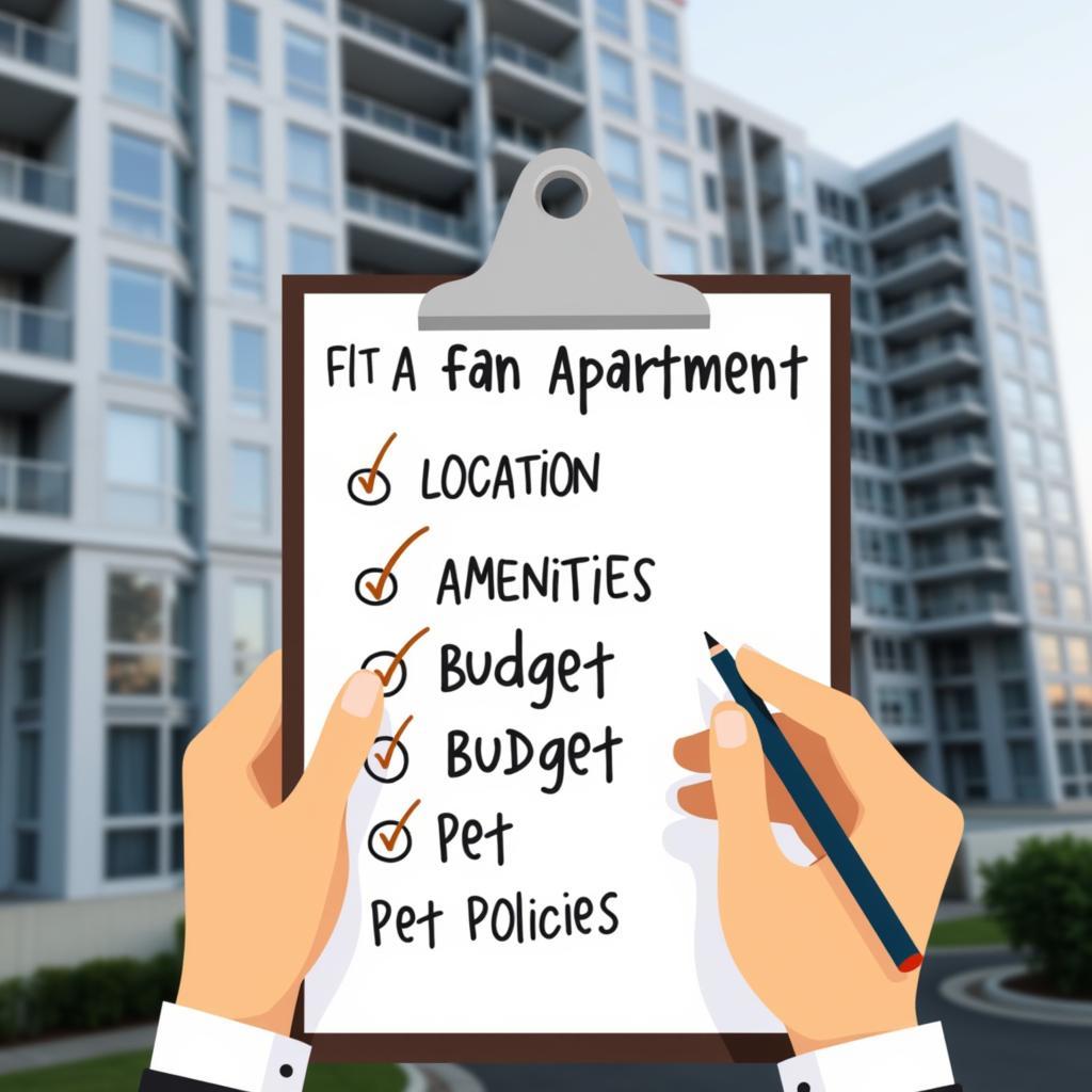 Fan Apartment Search Checklist