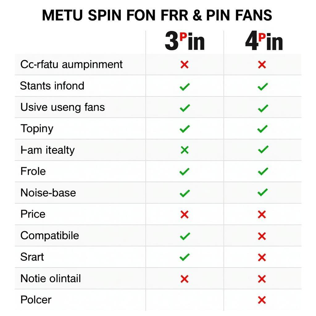 3 Pin vs 4 Pin Fan Comparison Chart