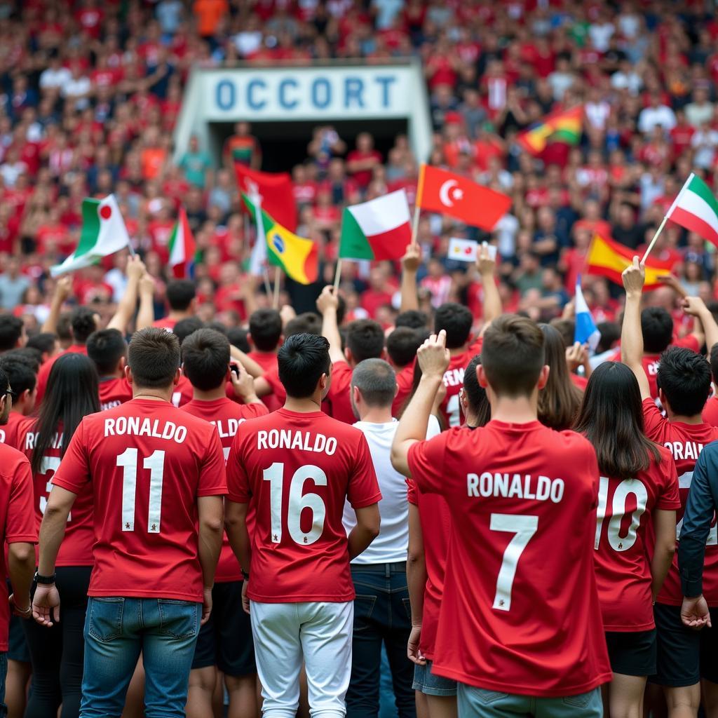 Cristiano Ronaldo fans across the globe celebrating a victory