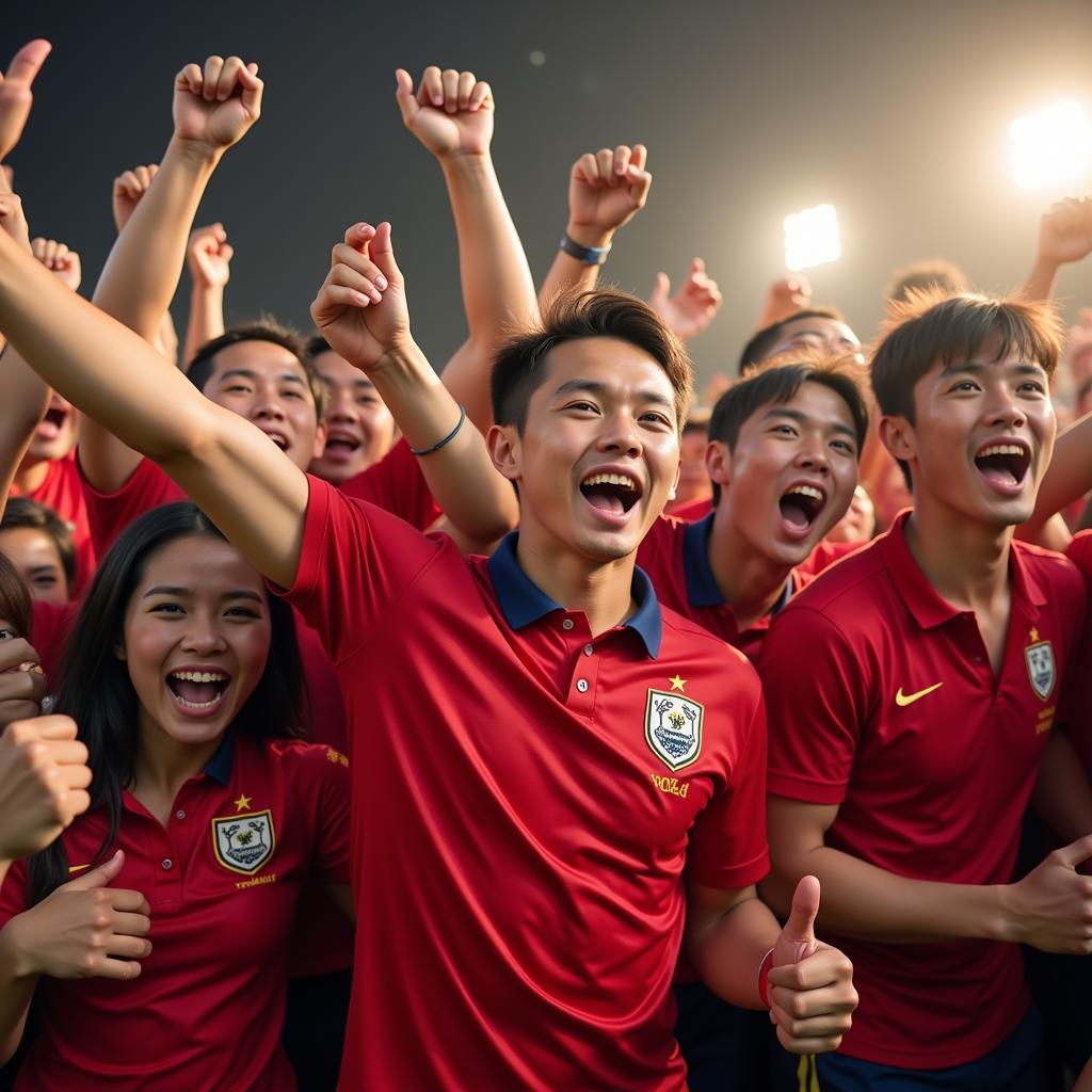 Fan Cuong Thi Celebrating a Goal