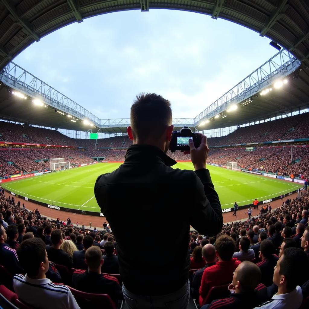 Fan Fisheye 8mm Lens in Football Stadium