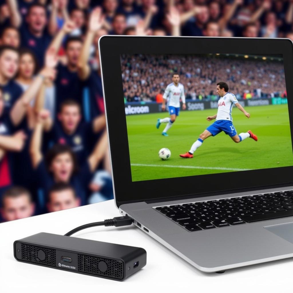 Fan laptop cm x slim cooling laptop during a football match