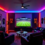 Affordable Fan LED RGB Lighting for a Football Viewing Setup