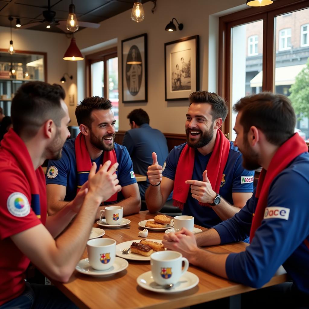 Fans Gathering at a Local Cafe