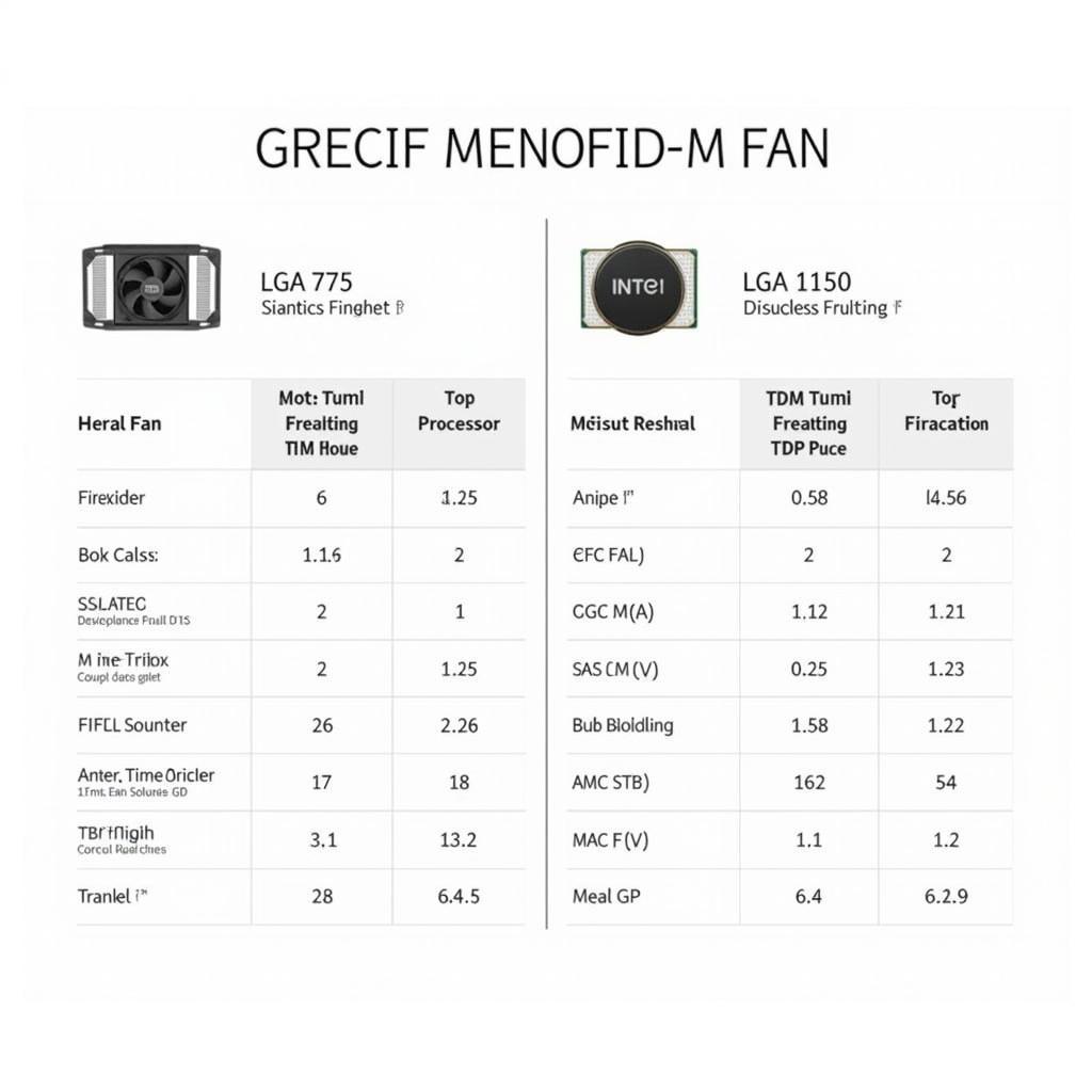 Fan P4 SK 775-1150 Zeman Compatibility Chart