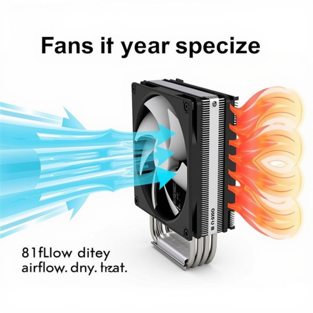 Diagram illustrating the airflow pattern of the Fan Sakaguchi GH12038HA2BL, demonstrating its efficiency.