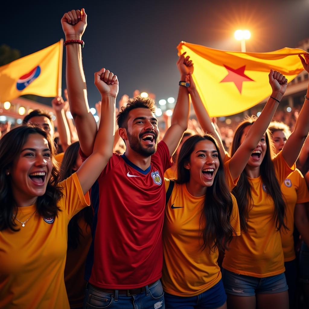 Fans of Thanh Kim Hue Celebrating Victory