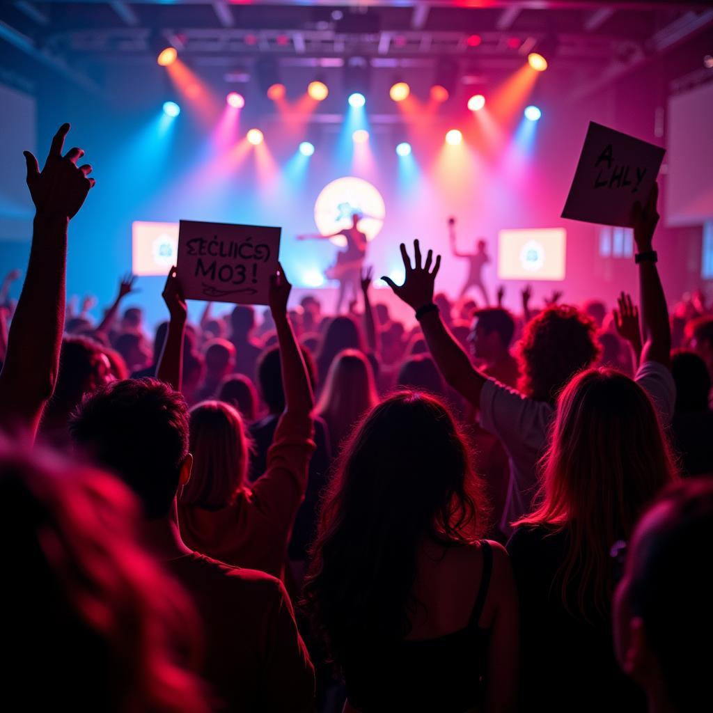 Fans Showing Enthusiasm at a Concert